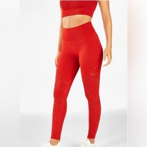 Fabletics Red SculptKnit Camo High-Waisted Leggings Size Large